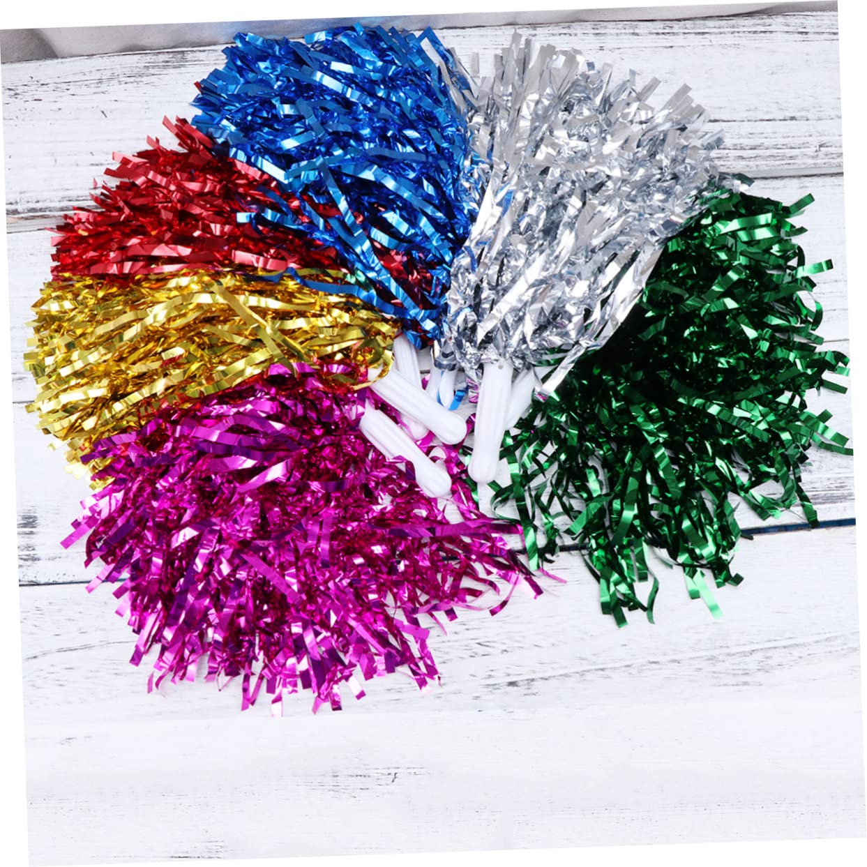 Toddmomy 36 Pièces Esprit D'équipe Pompons De Pom-Pom Girl Pompons Bleus Et Or Cheerleading Pompons Rouges Et Blancs Pompons és Cheer Poms Pom Pom Métal Enfant Fleur De La Main