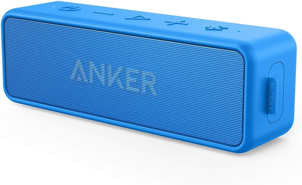 Anker Soundcore 2 Portable Bluetooth Speaker with 12W Stereo Sound, BassUp, IPX7 Waterproof, 24-Hour Playtime, Speaker for Home, Outdoors, Travel