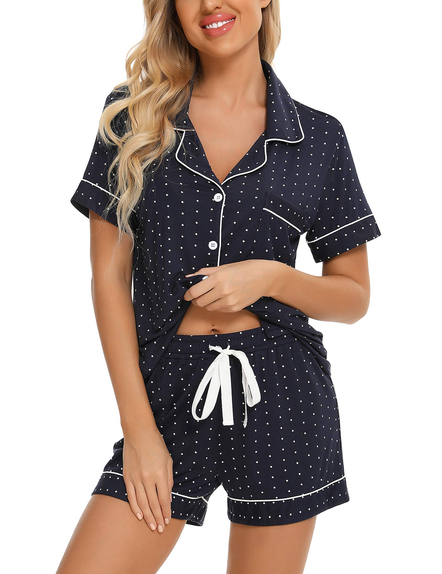 Senert Womens Pajamas Sets Short Sleeve Sleepwear Nursing Pj Set