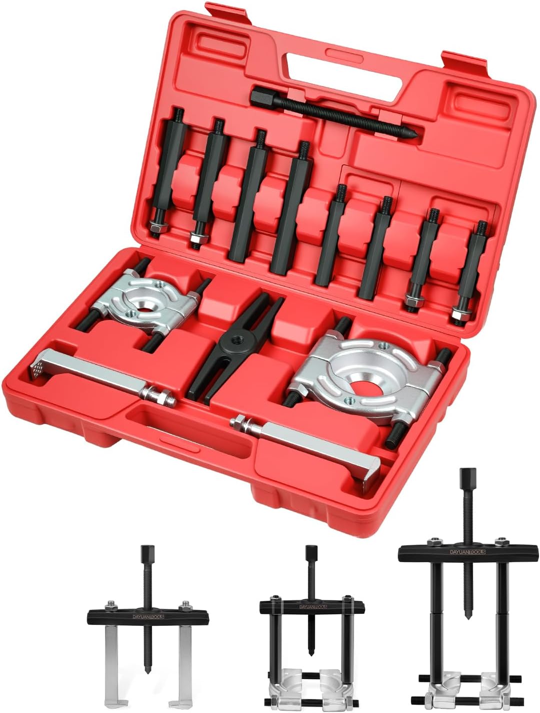 DAYUAN 14pcs Bearing Separator Puller Set, Heavy Duty 5 Ton Capacity 2" and 3" Bearings Splitters Puller Kit