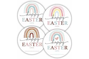 2 Inches Happy Easter Stickers (40Pcs): Watercolor Rainbow Labels for Children and Adults