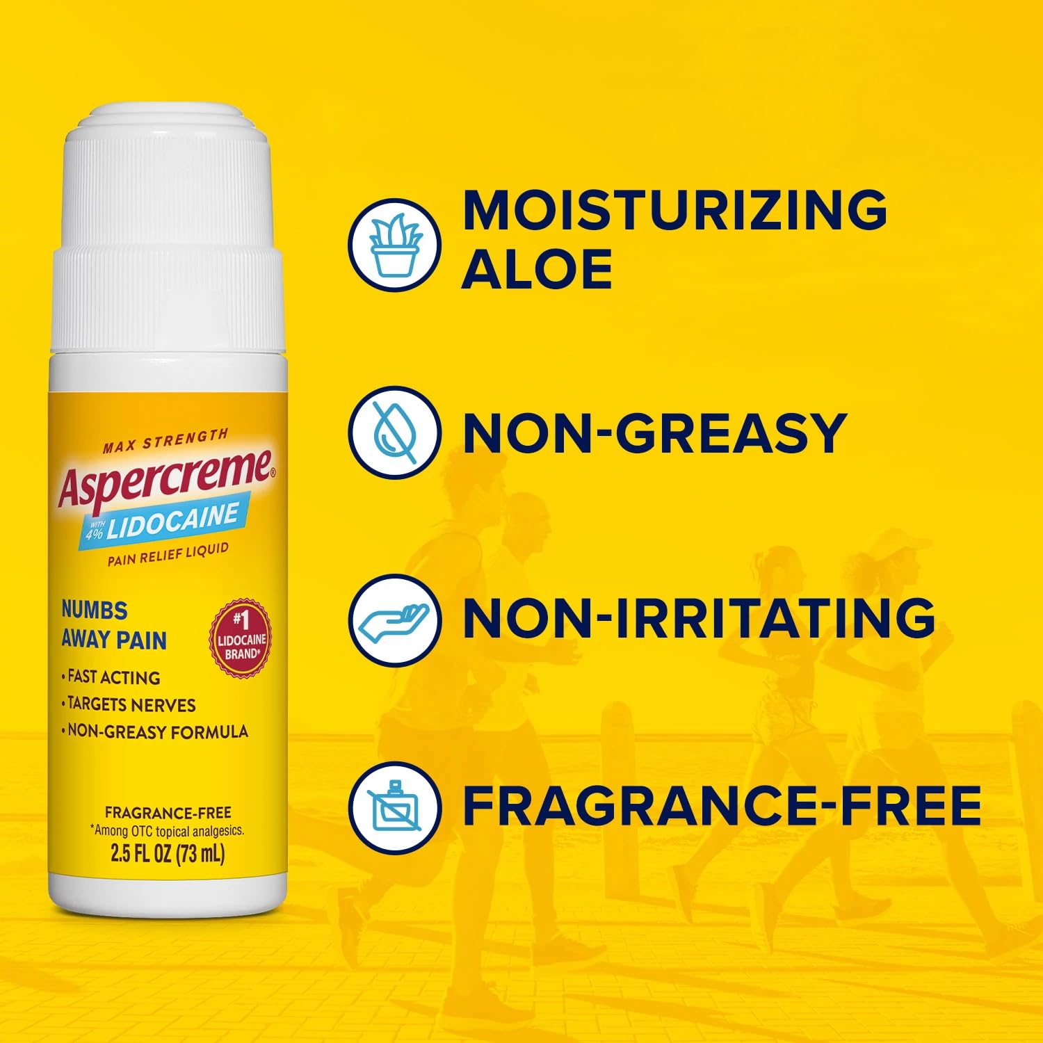 Aspercreme Lidocaine Pain Relief Liquid with No-Mess Roll-On Applicator, Max-Strength 4% Lidocaine Numbs Away Nerve Pain, Moisturizing Aloe Hydrates Dry Skin, 2.5 FL oz — Amazon image 5