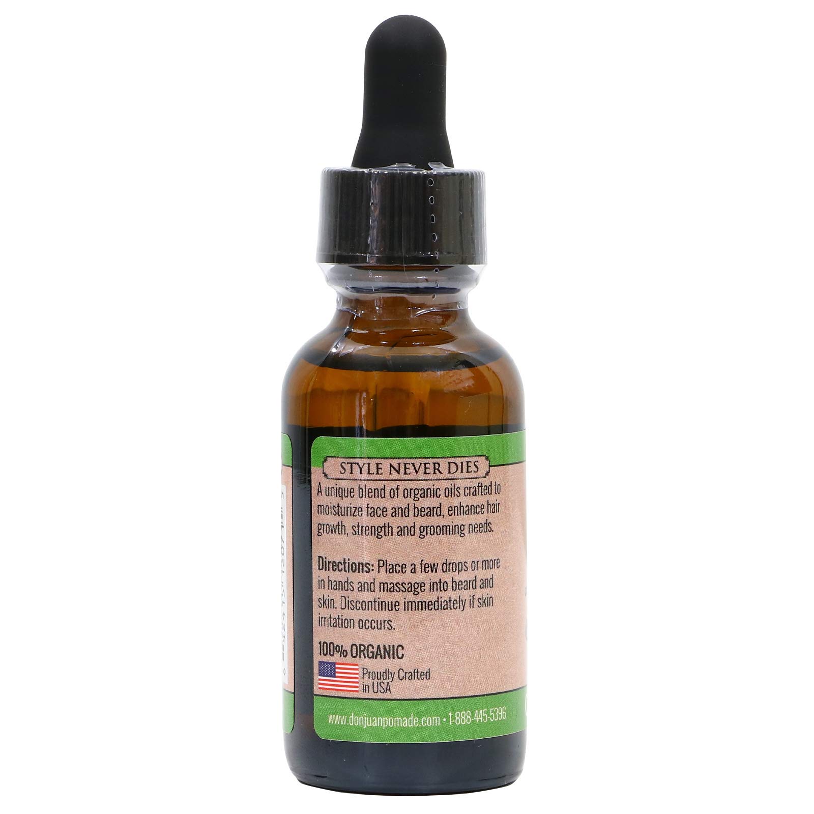 Don Juan Craftsman Beard Oil And Conditioner - 100% Organic - Unique Blend Of Natural Oils Jojoba, Argan, Vitamin E, And More - Cedarwood Cypress Pine - Naturally Scented 1oz