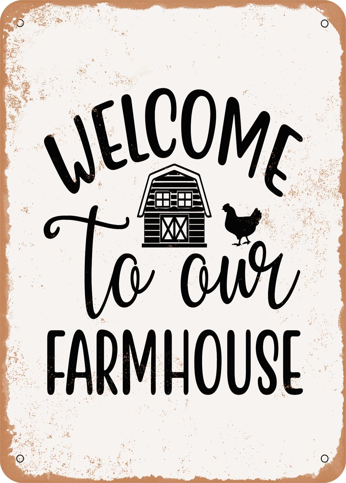 Miaomansenstore Metal Sign - Welcome To Our Farmhouse - 6 - Vintage Rusty Look Home Decor