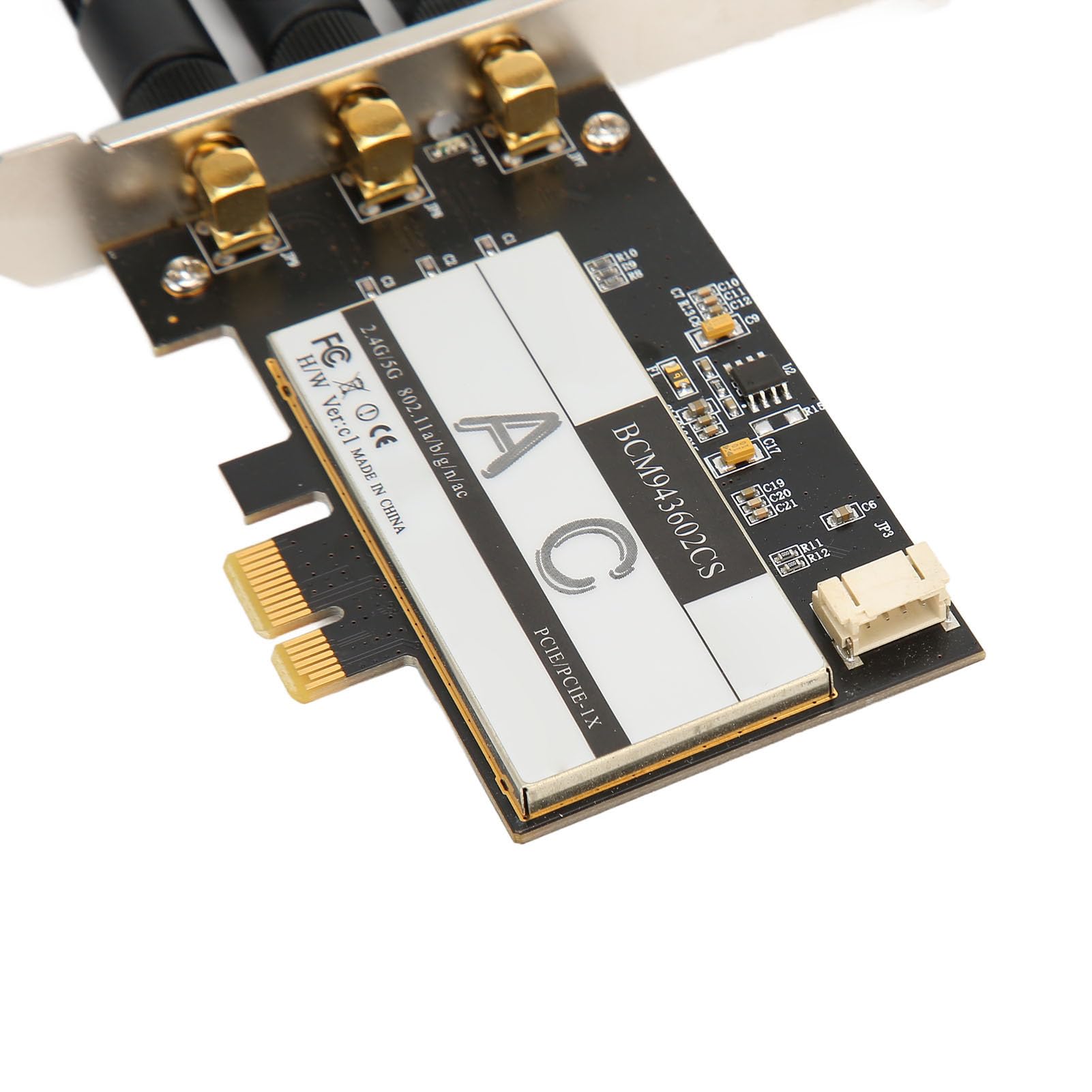 Bewinner Scheda WiFi PCIE BCM943602CS, Adattatore di Rete Wireless Dual Band 1750Mbps con 3 Antenne, Scheda WiFi Bluetooth 4.0 per 10 11 per OS X