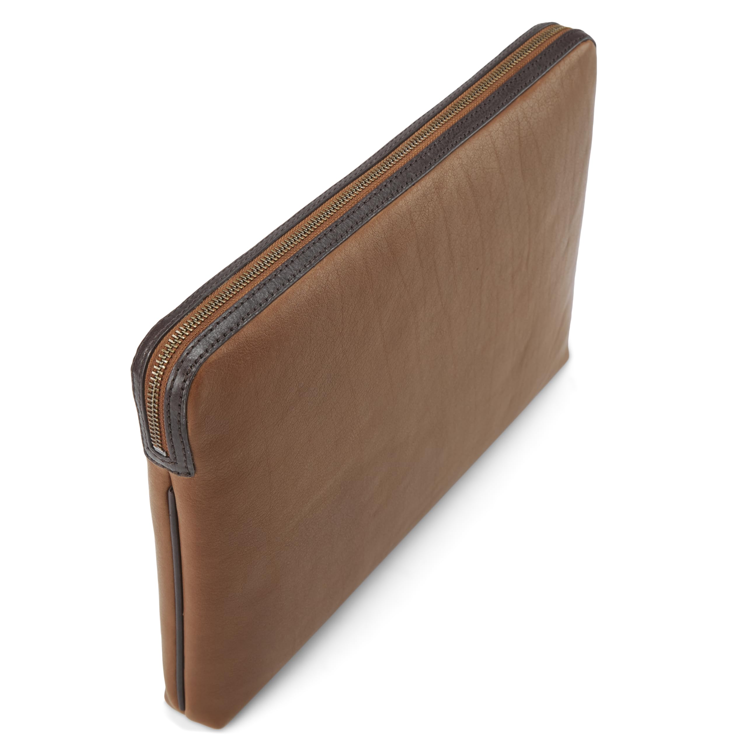 Lucleon by Trendhim - Custodia per computer portatile da uomo, in vera pelle bovina con finitura anilina, fodera in cotone imbottita, adatta per laptop da 13,3"
