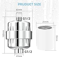 Vista 7 de Filtro de agua de ducha de 24 etapas, suavizante de alto rendimiento para eliminar el cloro y el fluoruro, reduce la picazón en la piel seca