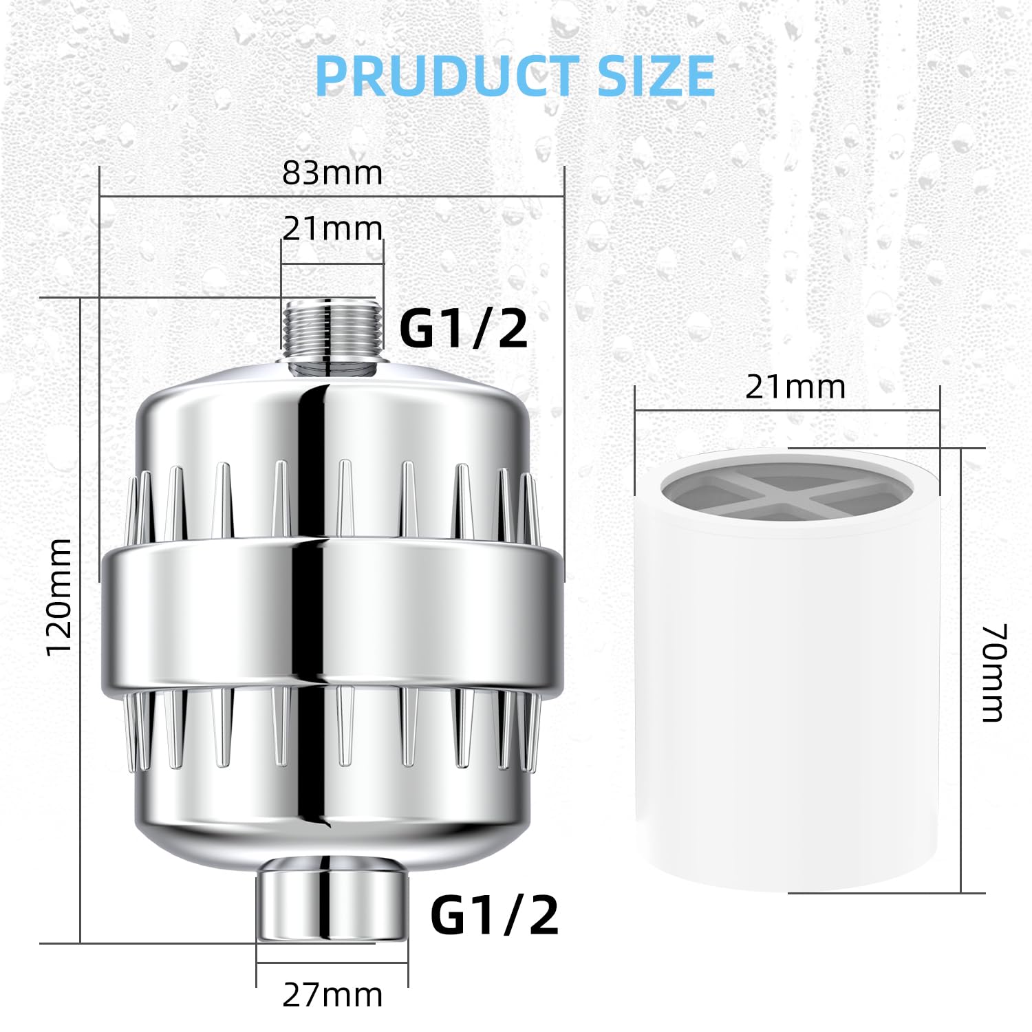Filtro de cabezal de ducha para agua dura, filtro de ducha de 24 etapas, filtro de agua de ducha con 4 cartuchos de filtro reemplazables, protege tu piel y cabello del cloro y los metales pesados en | Filtro de agua de ducha de 24 etapas que protege tu pi