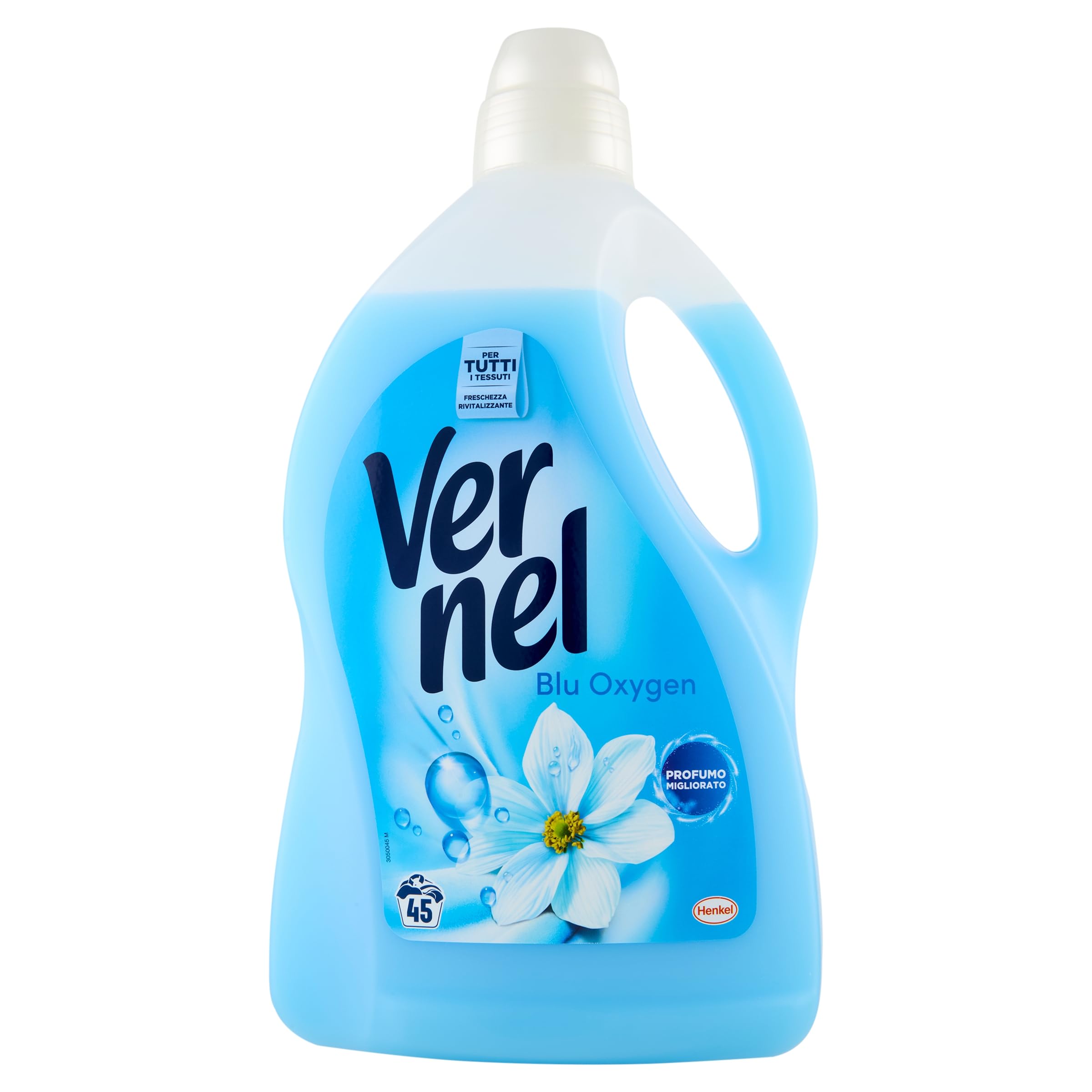 Vernel Blu Oxygen Ammorbidente Lavatrice Diluito Profumato, Freschezza e Morbidezza, confezione singola da 45 Lavaggi