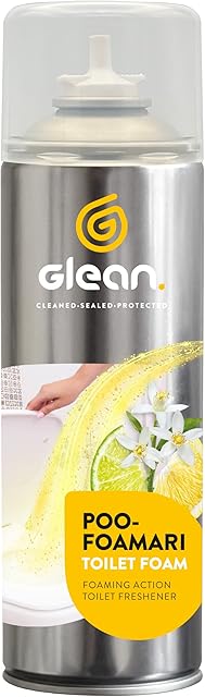 GLEAN Poo-Foamari Before-You-Go Toilet Spray | Citrus | Deodorizing Toilet Foam | Eliminates Odour | Cleans & Refreshes Toilet Bowl | 500ml