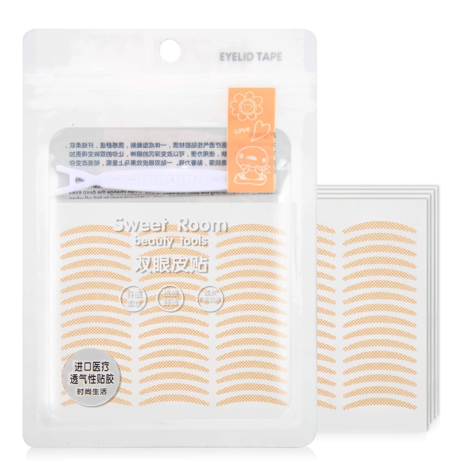 Natural Invisible Lace Eyelid Tapes Stickers, Medical-use Fiber Single Side Eyelid Strips, Instant lift Eye Lid Without Surgery, Perfect for Saggy, Hooded, Droopy, Uneven, Mono-eyelids