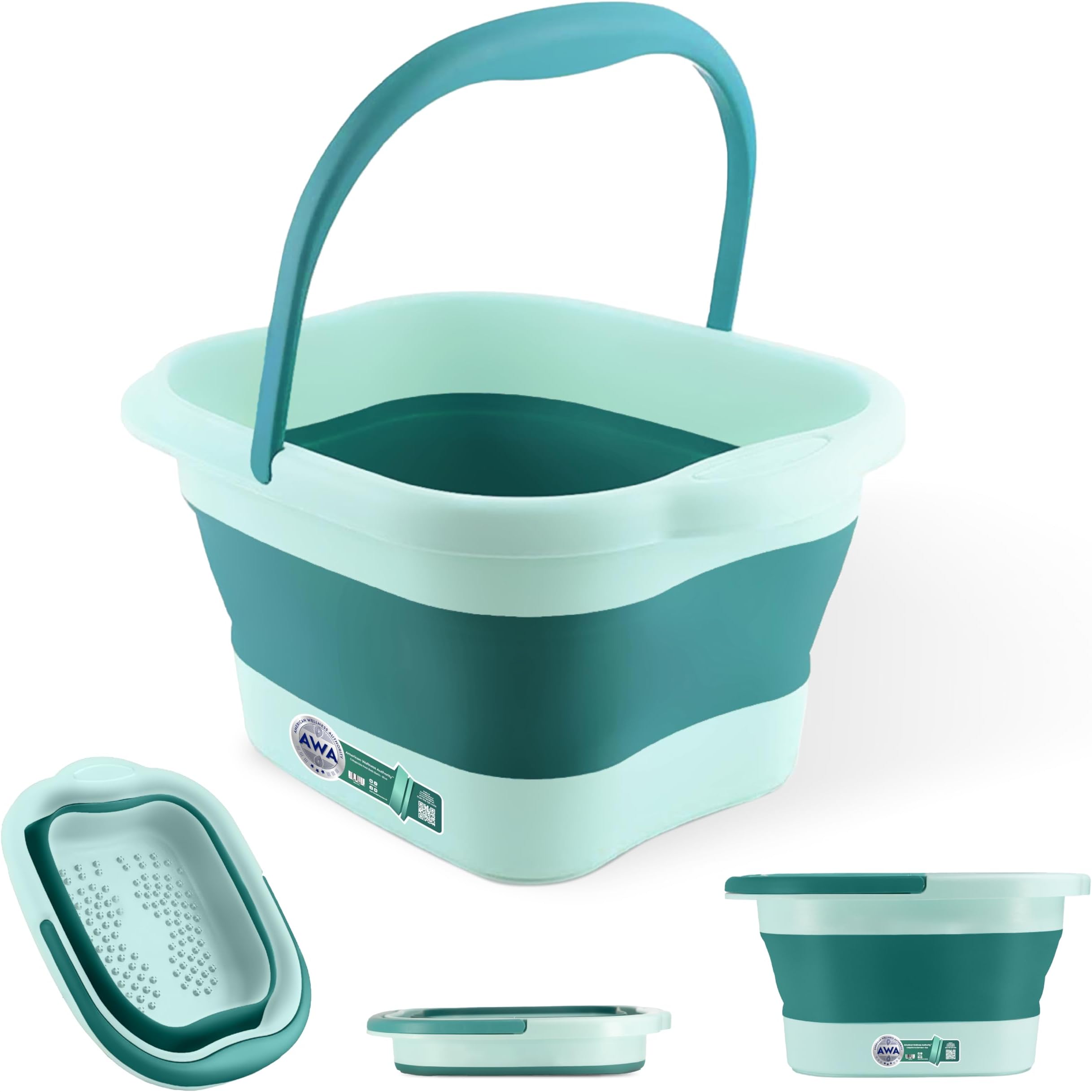 Foot Soaking Tub for Soaking Feet, Collapsible Foot Tub, Foot Bath Soak Tub with Massage Nodes, Large Pedicure Foot Spa Bucket, Portable Foot Soaker Container for Foot Care Routine at Home