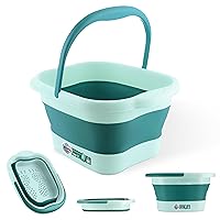 Vista 8 de American Wellness Authority AWA Cesta de baño extra grande para pies - Tina de remojo de plástico resistente para pies y pedicura en casa Kit de spa