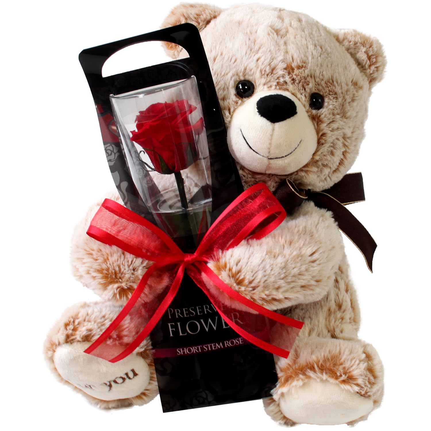 [祝い花束]くまちゃん付き(赤色orピンク)バラ お取り寄せ オリジナルフラワー ローズブーケくまちゃん レッド