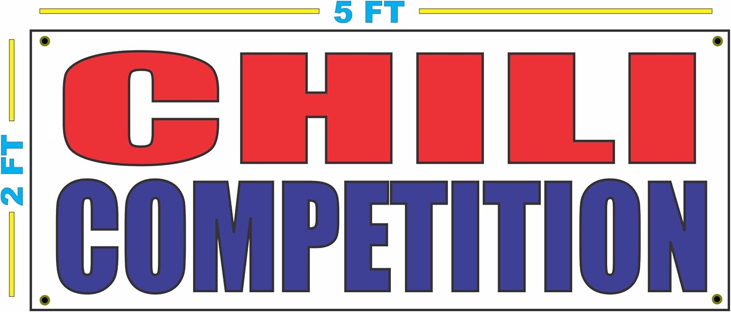 Chili Competition All Weather Full Color Banner Sign for Cook Off