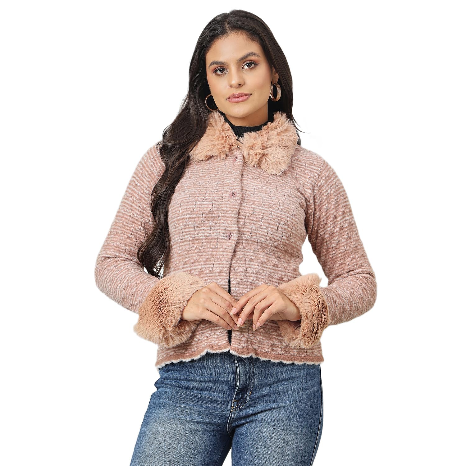 duke Women's Acrylic Blend Modern Cardigan Sweater-picture-20
