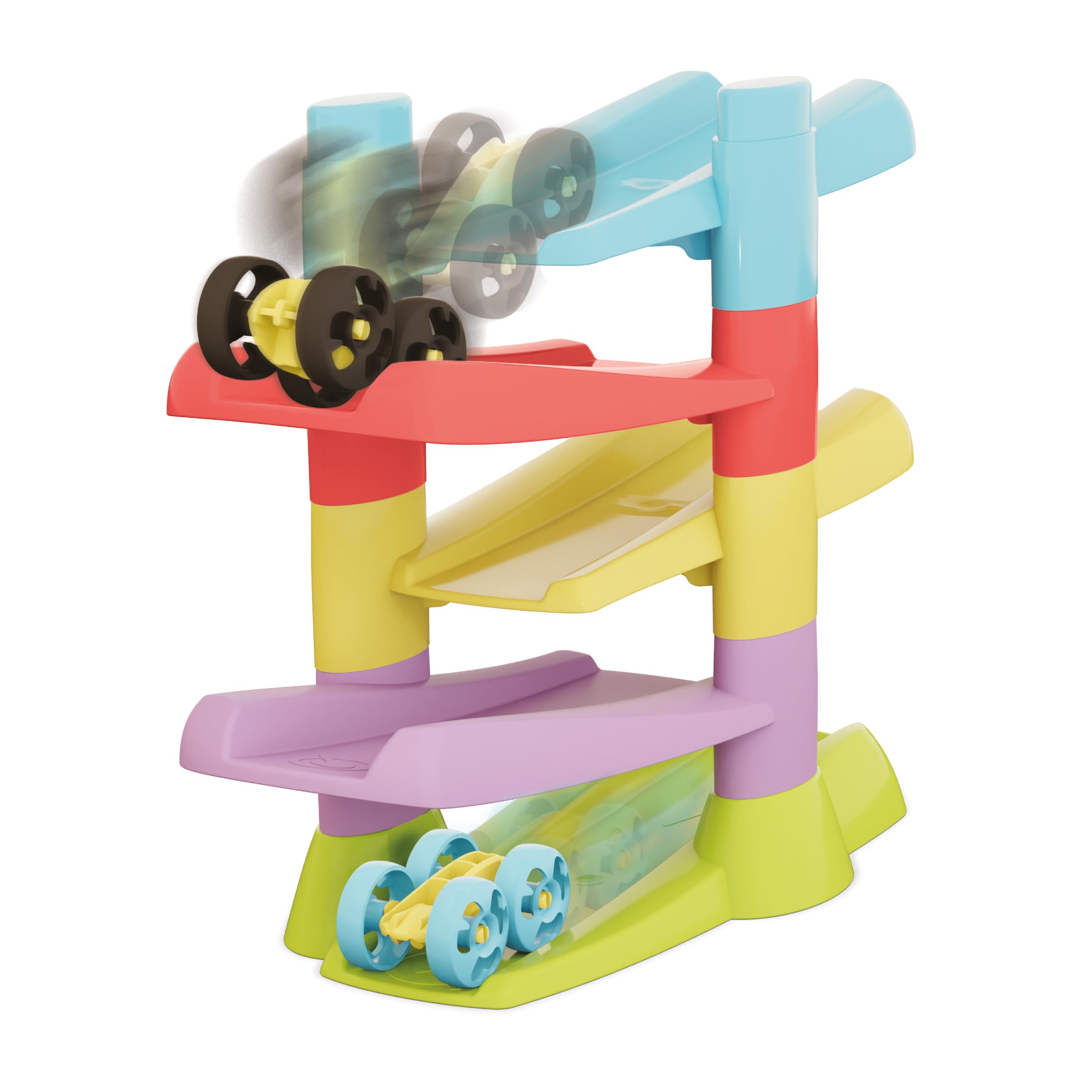 QUERCETTI 86496 Flip Car Race Track Eco, Pista Biglie Per Bambini, Gioco Educativo Eco-Friendly 18mesi+ con 5 Rampette e 2 Flip-Car per Sviluppare Coordinazione e Motricità Fine, Made in Italy