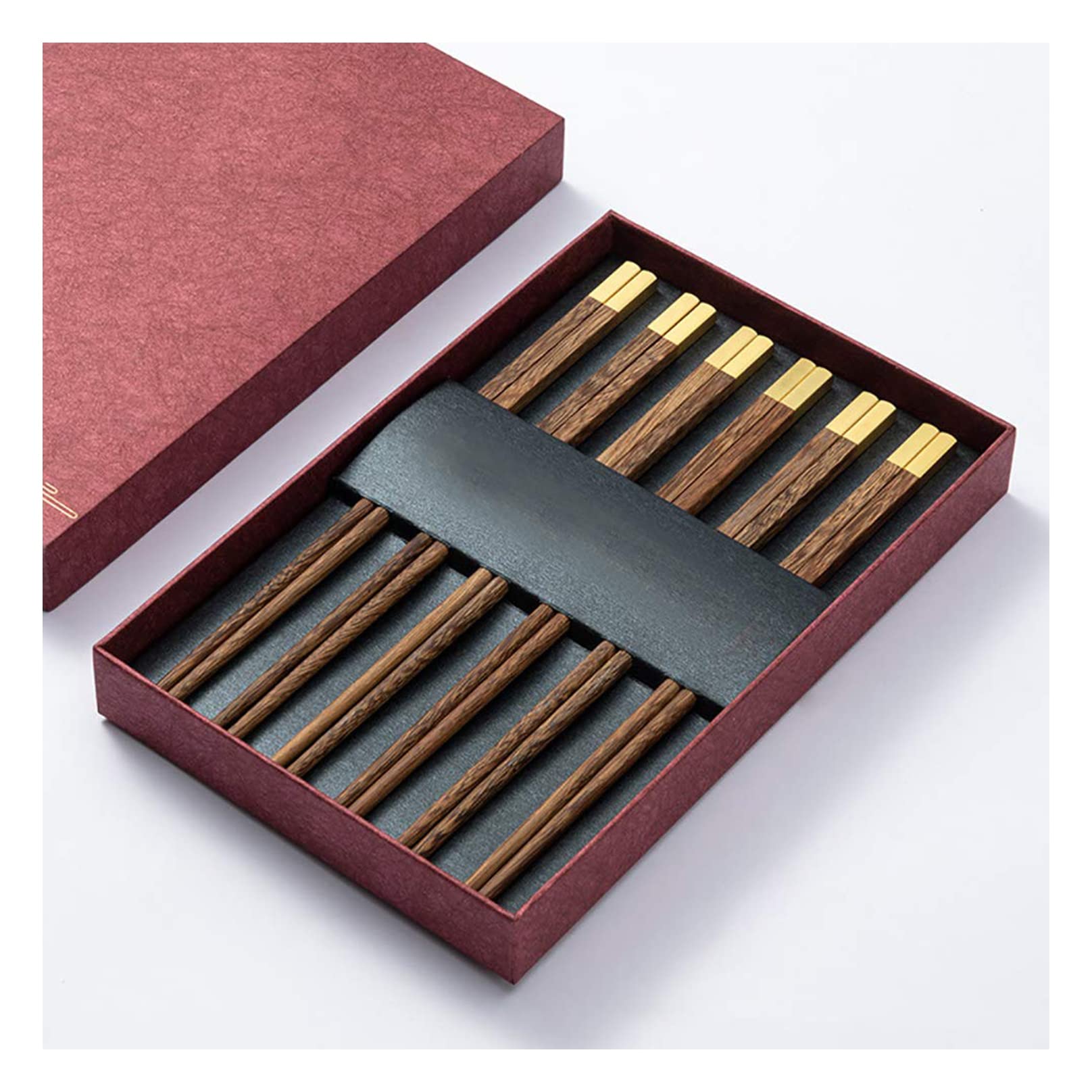 Lot de 10 paires de baguettes en bambou réutilisables, baguettes de voyage avec étui, réutilisables, chinoises, coréennes, japonaises, portables, en bambou, lavables au l