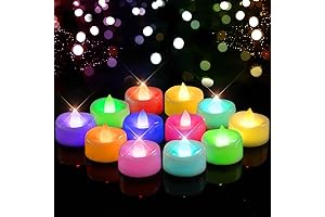 12-Pack Flameless Color-Changing LED Tea LightsCandles