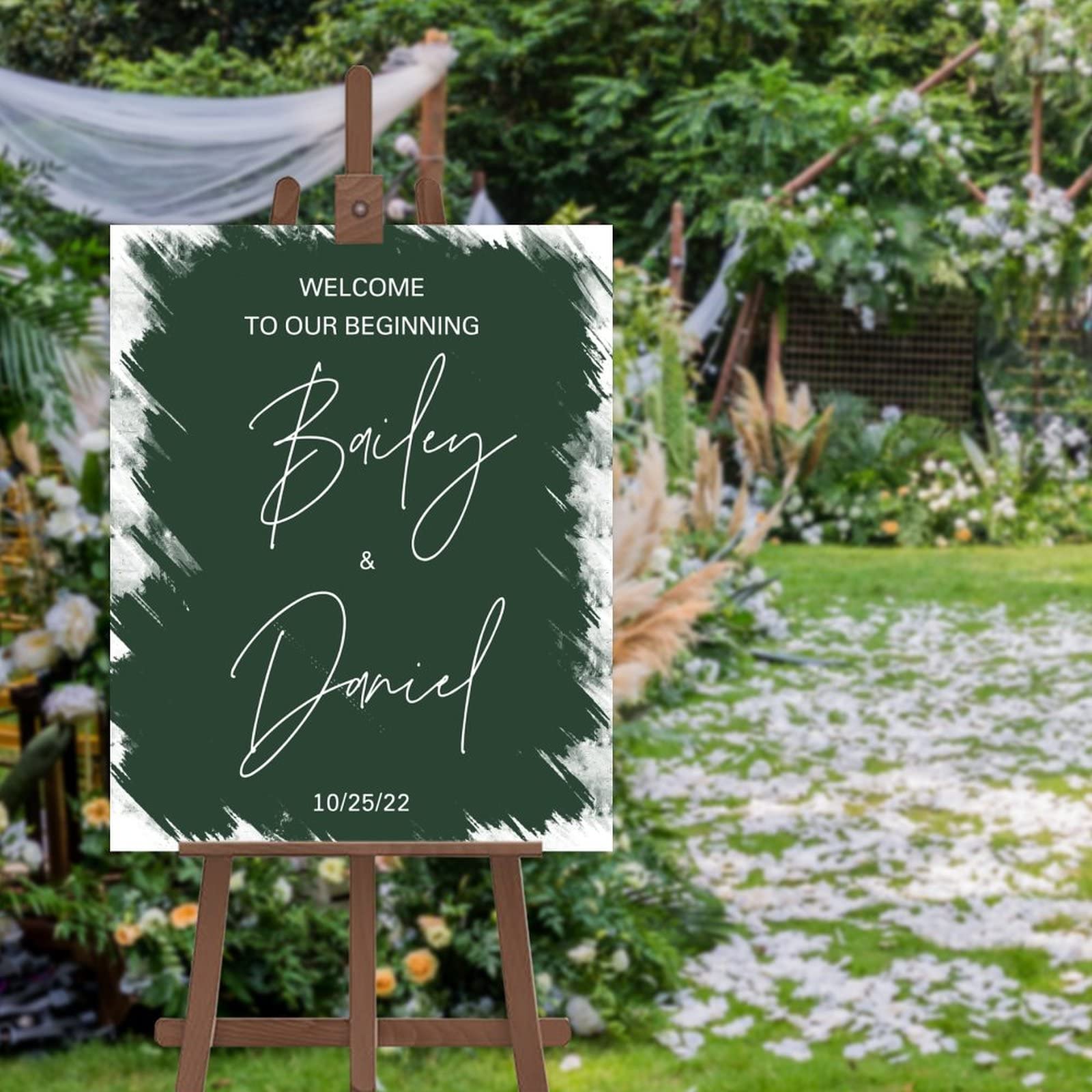 Panneau de bienvenue personnalisé pour un mariage élégant et une décoration de réception unique