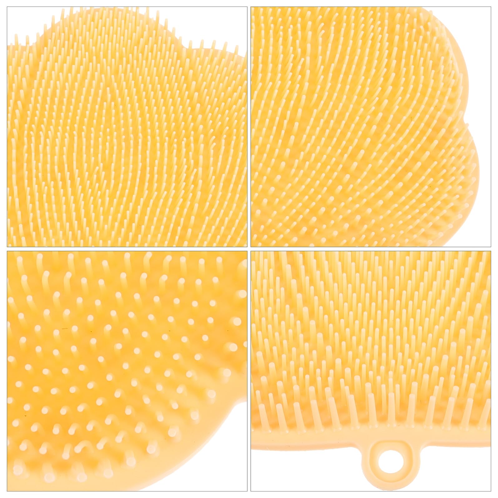 DECHOUS Silikon Fußmassagekissen und Rückenpeeling Matte Rutschfest Vielseitiger Fußschrubber für Dusche und Badewanne Gelb Wandmontierbar Hautschonend für Körperpflege