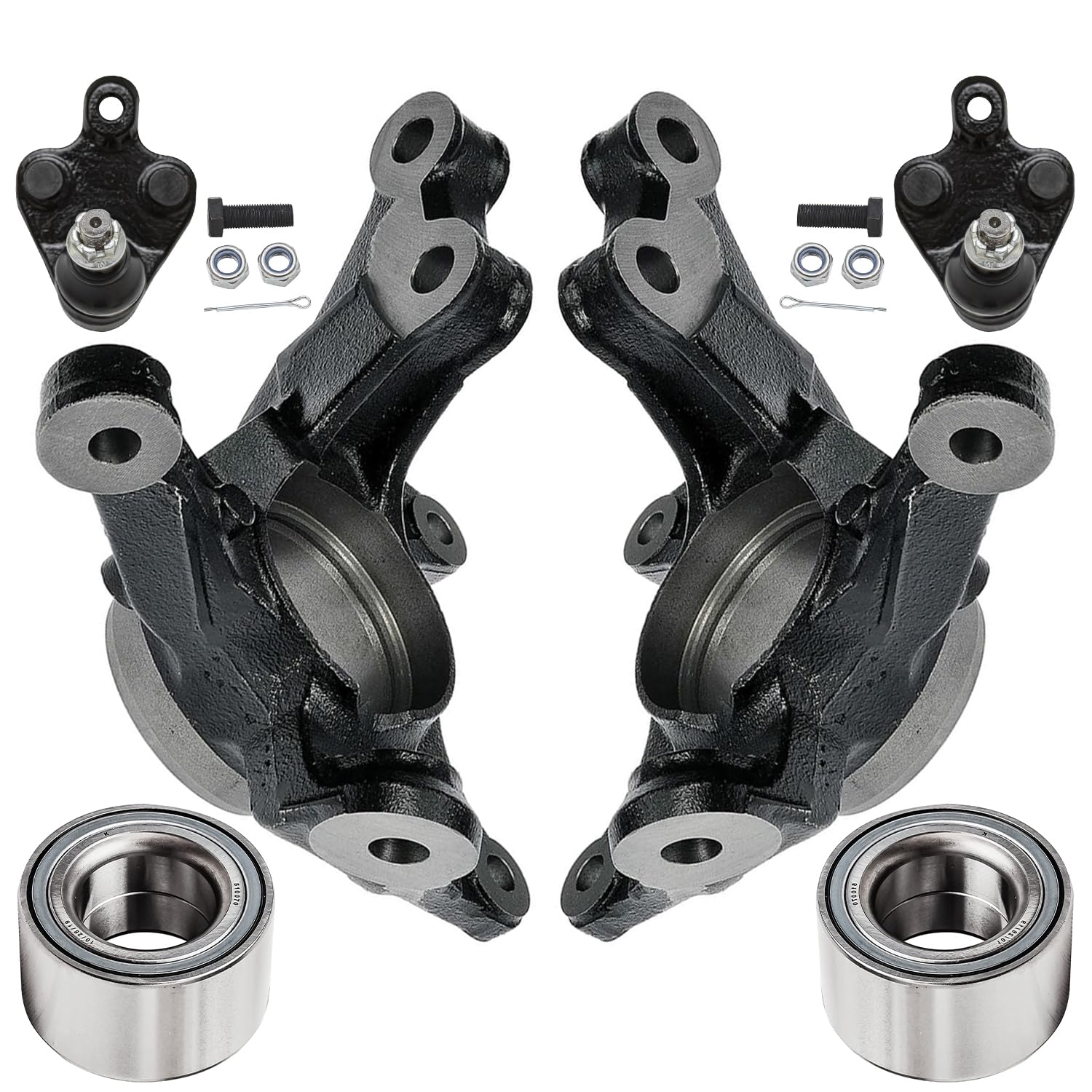 Detroit Axle - 6pc Front Loaded Knuckles Kit for 2009-2019 Toyota Corolla