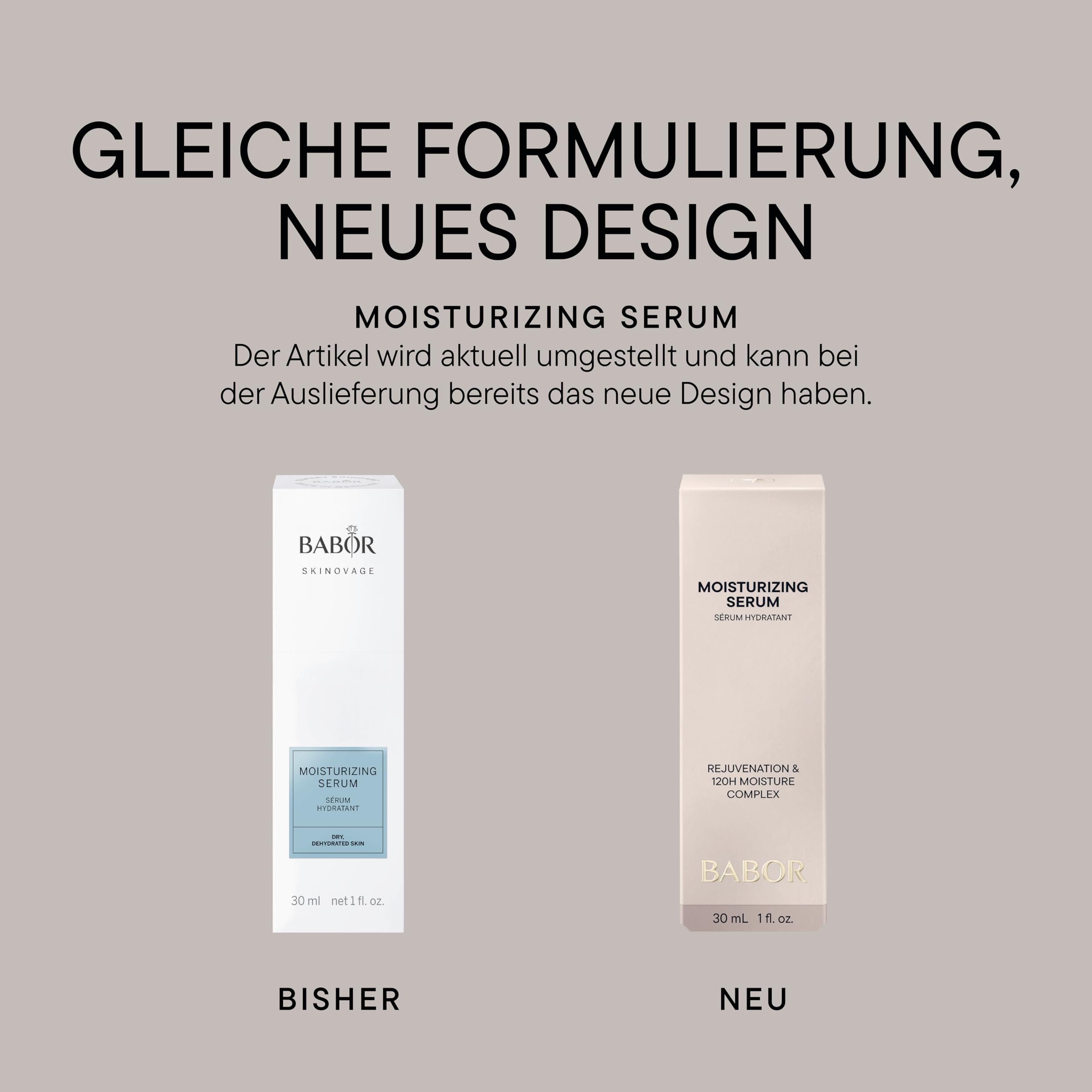 BABOR SKINOVAGE Moisturizing Serum für trockene Haut, Anti-Aging Feuchtigkeitsserum für das Gesicht, Ohne Alkohol, Vegane Formel, 30 ml