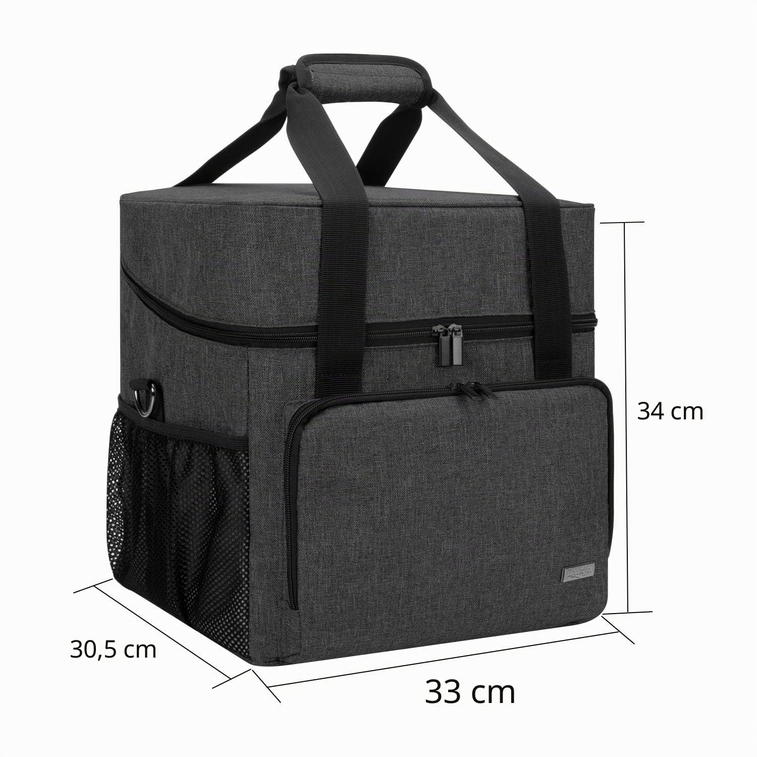Luxja Overlock Tasche für Overlock Maschinen, Overlocktasche für Aufbewahrung Overlock-Nähmaschinen, Coverlocktasche für Transport Overlockmaschine und Zubehör, 33CM x 30,5CM x 34CM, Schwarz
