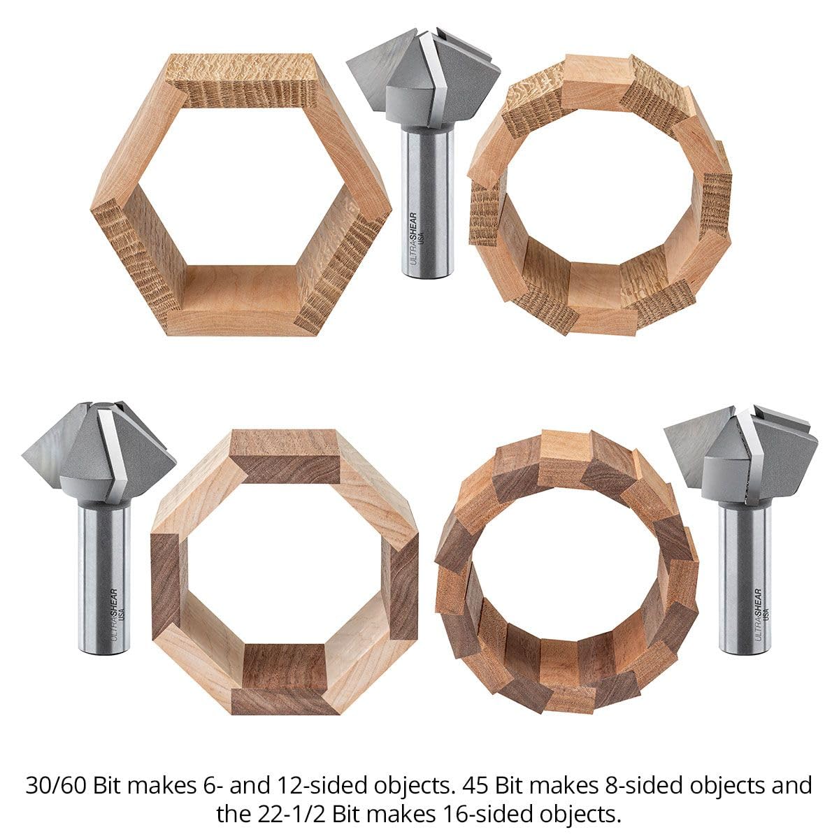 US5316BM-3PC - Set di punte per fresa a bocca di uccelli, 3 pezzi, 1/2 SH, 3 scanalature, punta in carburo, costruzione di cilindri e poligoni su più lati, prodotto negli Stati Uniti