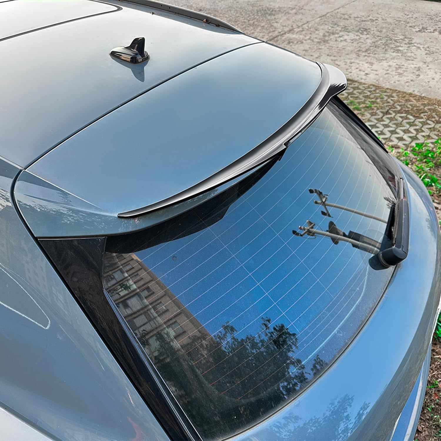 Rear Trunk Roof Spoiler Splitter Wing Decor for Audi Q3 F3 SUV 2019-2026 Black