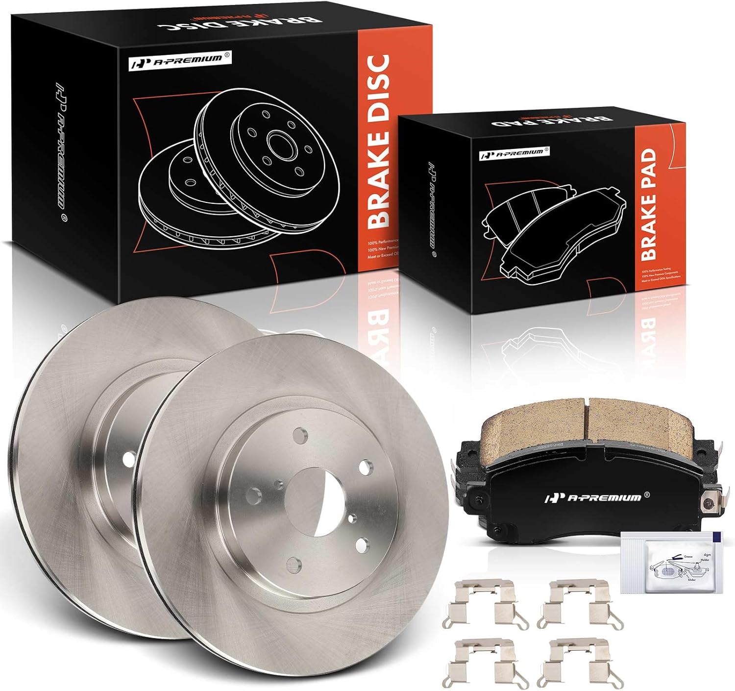 A-Premium 11.56 inch (293.50mm) Front Vented Disc Brake Rotors + Ceramic Pads Kit Compatible with Select Subaru Models - Forester 2019 2020 2021 2022, 6-PC Set