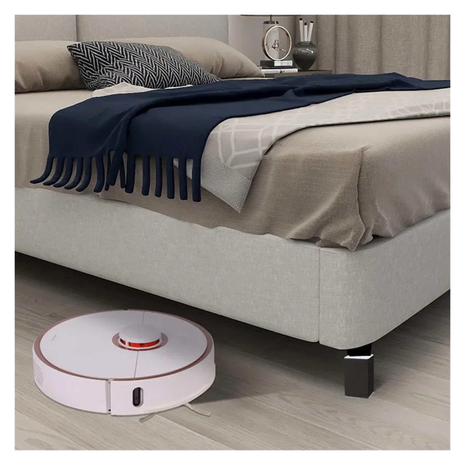 Rialzi per Mobili da Letto 4 pezzi di piedini rialzati for mobili in acciaio al carbonio, for divani, tavoli e sedie, rotondi, resistenti, for proteggere il pavimento.(Round-black-100mm)
