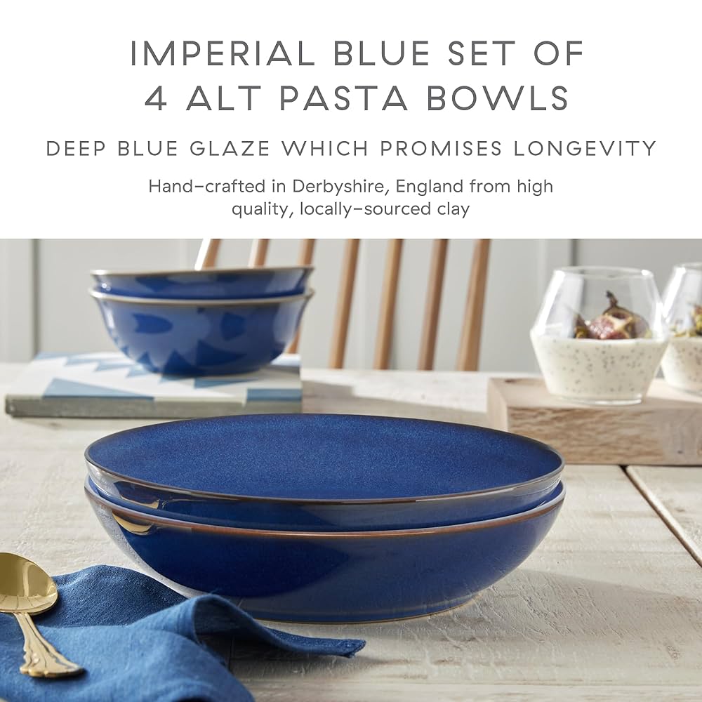 Amazon.com: Denby Imperial Blue Alt Pasta Bowl Set Of 4