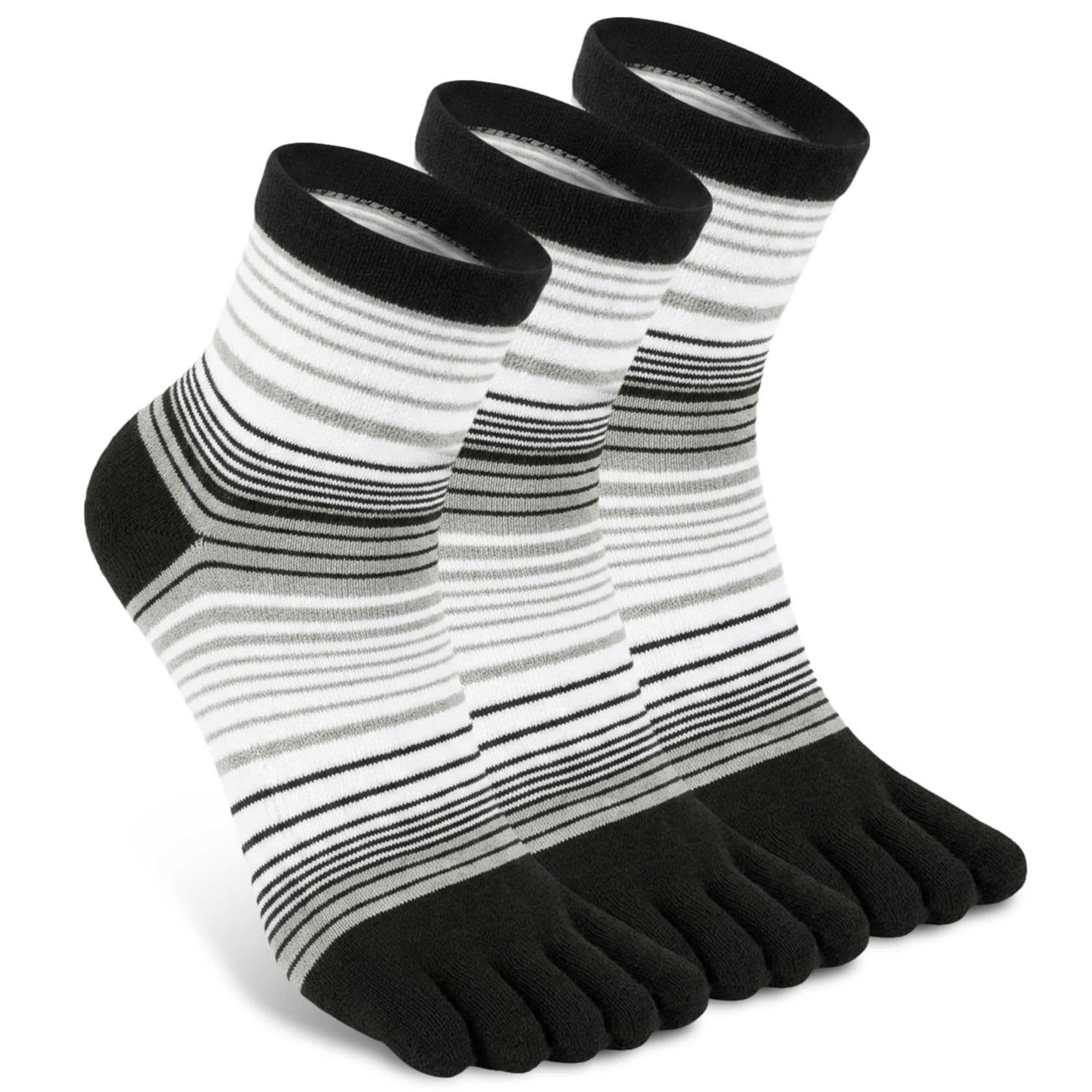 Toe Socks for Men and Women Athletic Running Coolmax Five Finger Ankle/Quarter Socks Breathable Lightweight, 3 Pairs