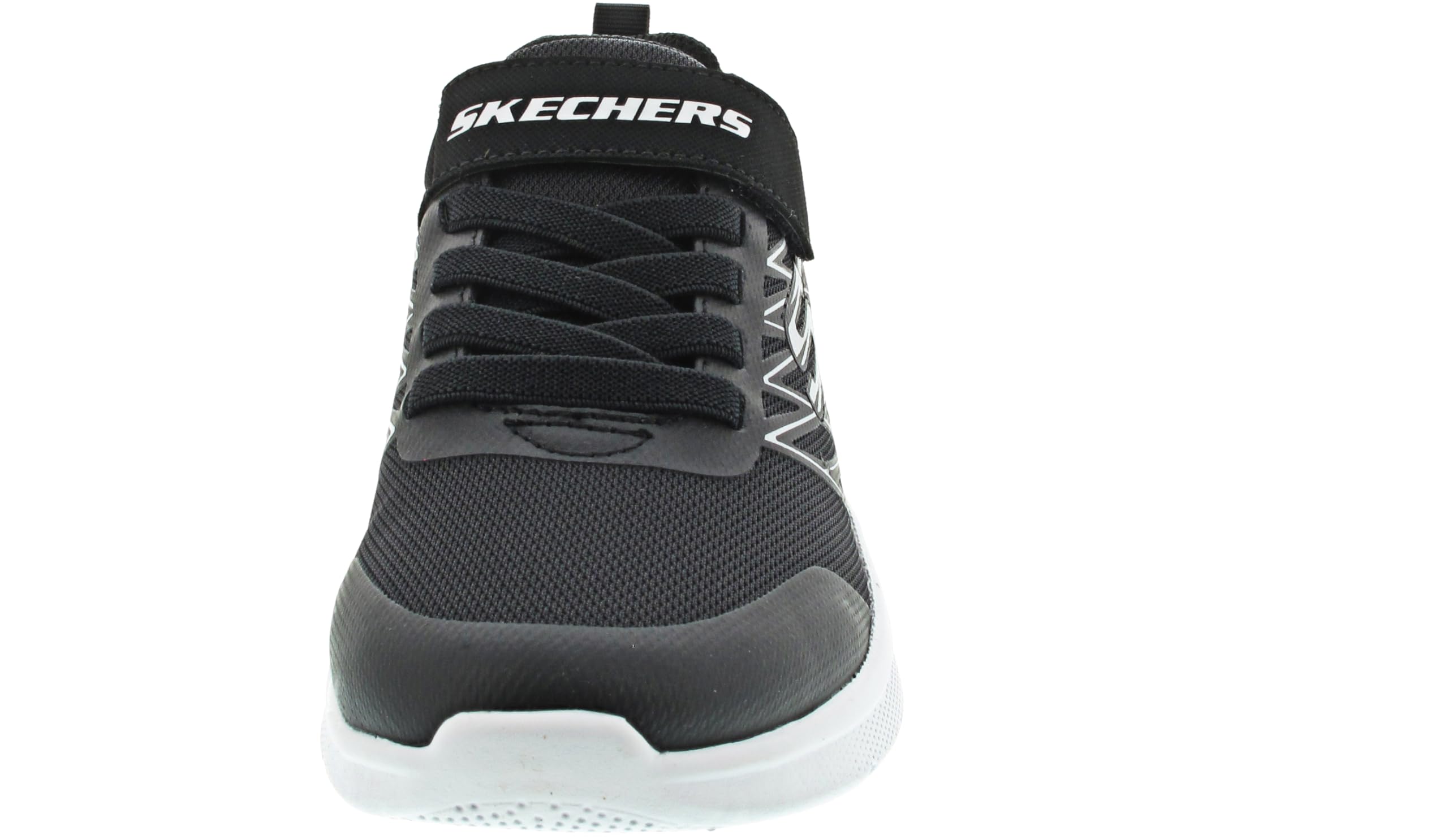 Skechers Buty sportowe chłopięce Microspec Texlor, Czarne tekstylne czarne srebrne wykończenie, 37 EU