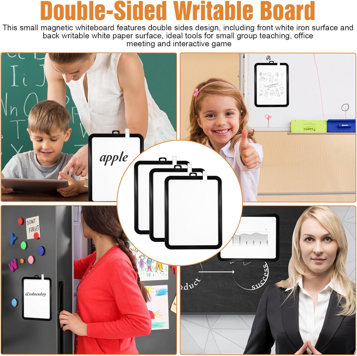 10 Small White Board Dry Erase Boards Classroom Pack Mini White Boards 8.5" x11” Double Sided Personal Whiteboards