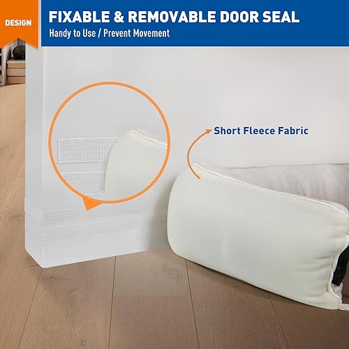 Miniatura 29 de MAGZO - Tapón de ruido para puerta; bloqueador de corrientes de aire, reductor de ruido, tapón de aire resistente para la parte inferior de la Marrón