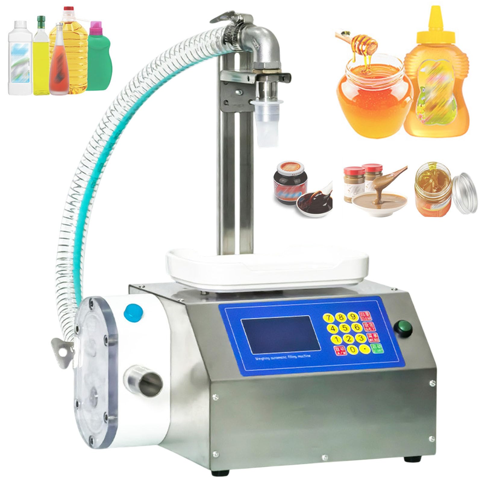 Viscous Liquid Filling Machine, 10g-3kg Digital Bottle Filler For Honey