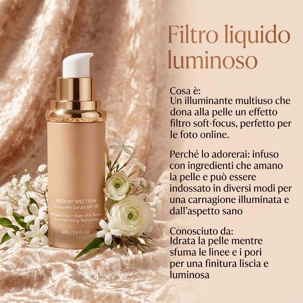 Dermaglide 4-en-1 Foundation — Fondotinta Leggero Coprenza Media Modulabile Finitura Satinata 12 Ore Idratante Non Comedogeno Donna (2 PCS)