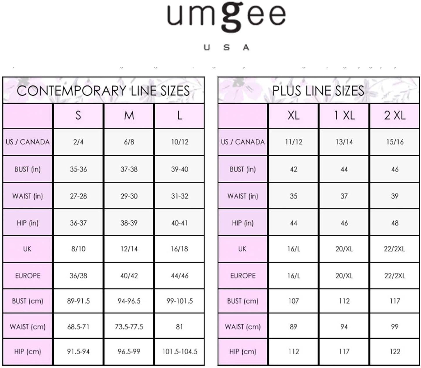 umgee moto jeggings size chart