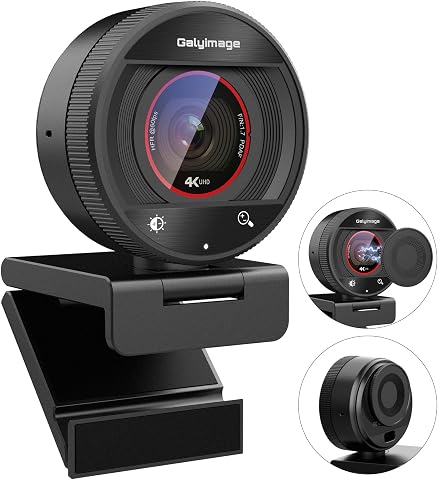 4K Webcam for PC with Autofocus and Built-in Microphone