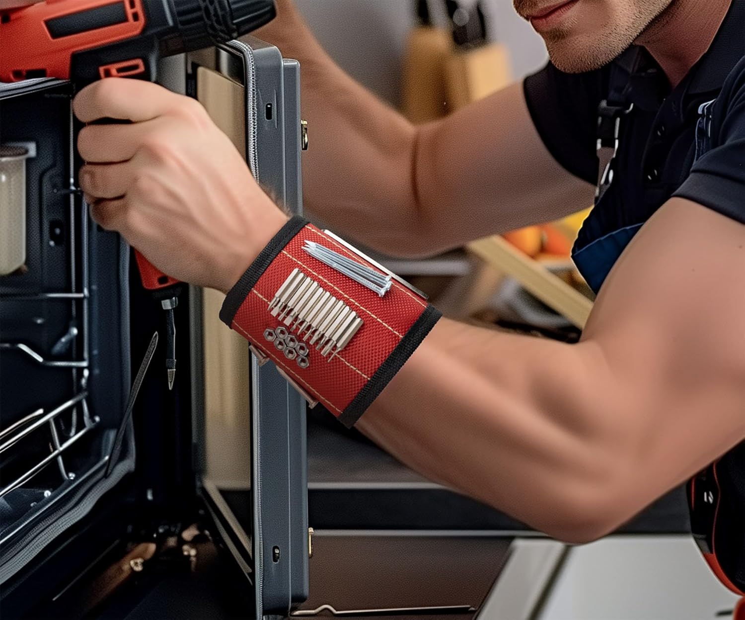 Magnetic Wristband For Tools, Wrist Magnet For Screws Nails And Drill Bits, Valentine's Day gifts For Men, Gadget Gift For Dad Him Husband Who Have Everything Wants Nothing, 2 Pack - Image 6