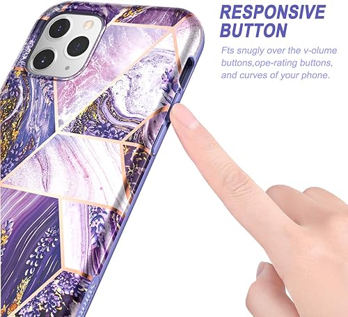 Miniatura 5 de SURITCH Funda para iPhone 11 Pro, protector de pantalla integrado Protección híbrida de cuerpo completo, doble capa de silicona suave a prueba de
