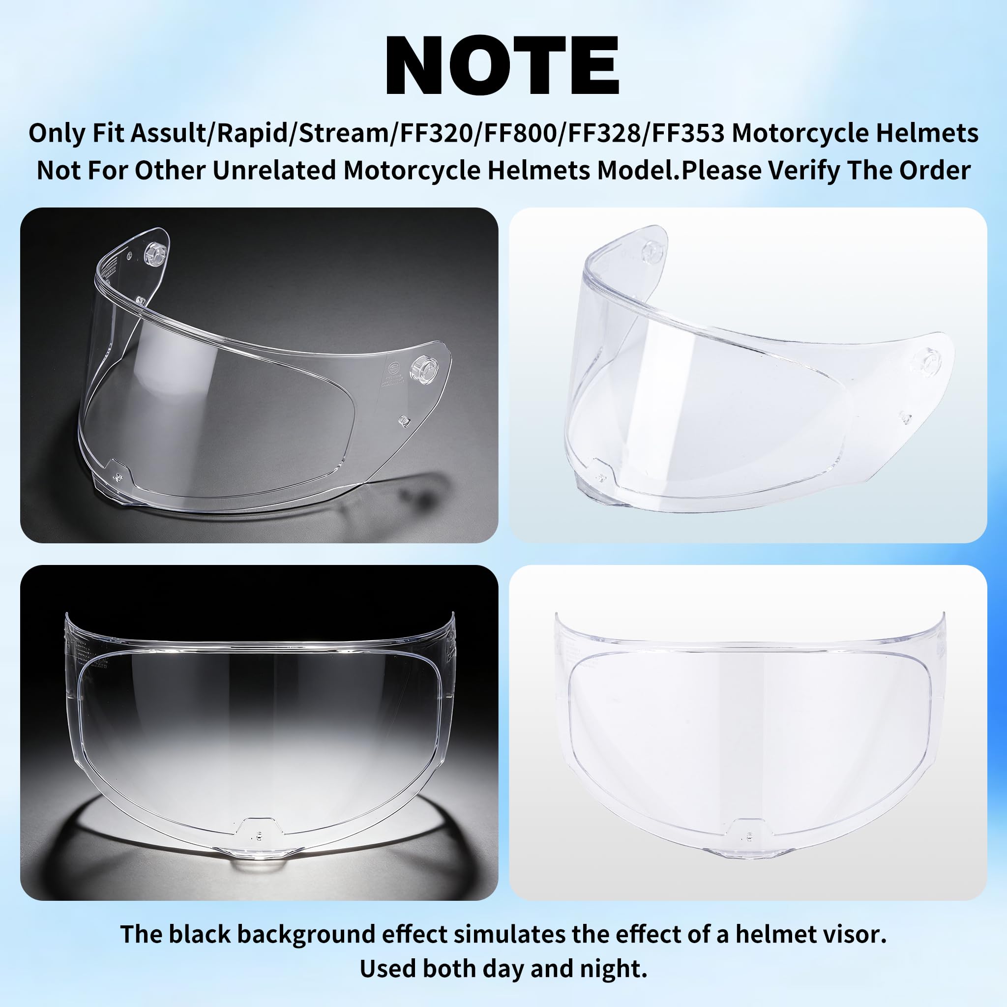 Helm vizier voor FF328/800/353/320 vizier, motorhelm vizier, motorfiets