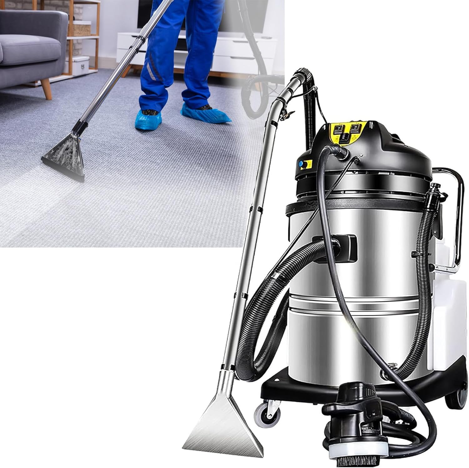 20L/30L/40L Commercial Carpet Cleaning Machine,Commercial Carpet Cleaner for Wet Dry, Commercial Carpet Ex-tractor Machine Vacuuming for Carpet/Sofa,20L