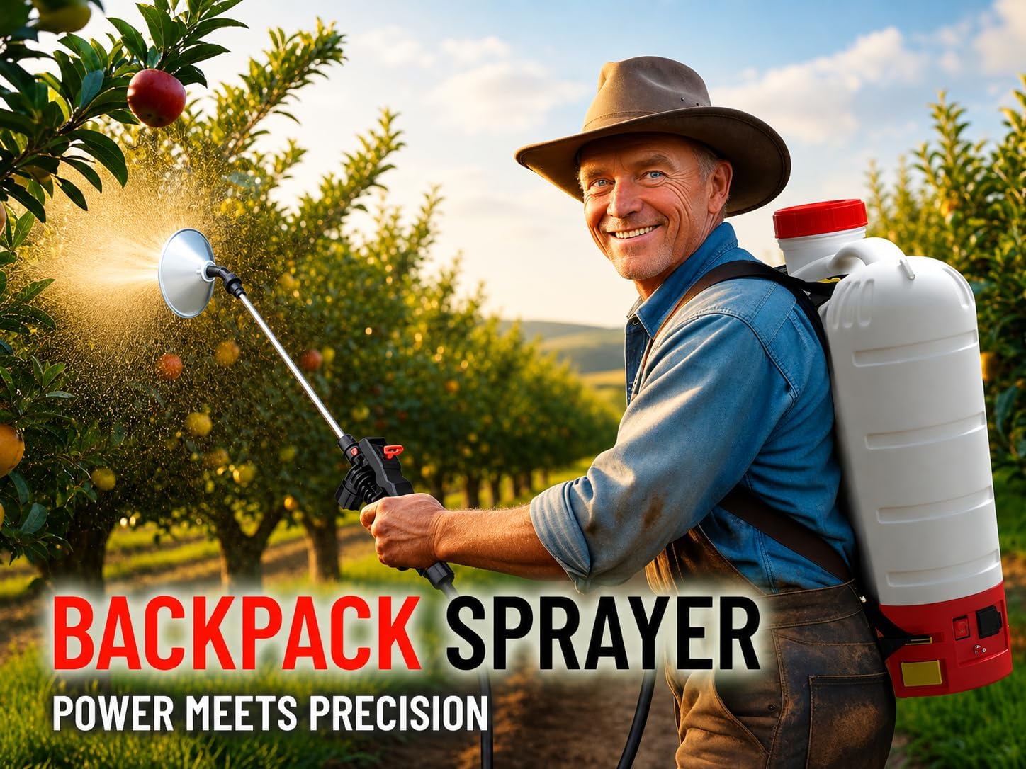 Battery Powered Backpack Sprayer - 4.2 Gallon, 8 Nozzles, 100PSI Cutoff, Long photo 8
