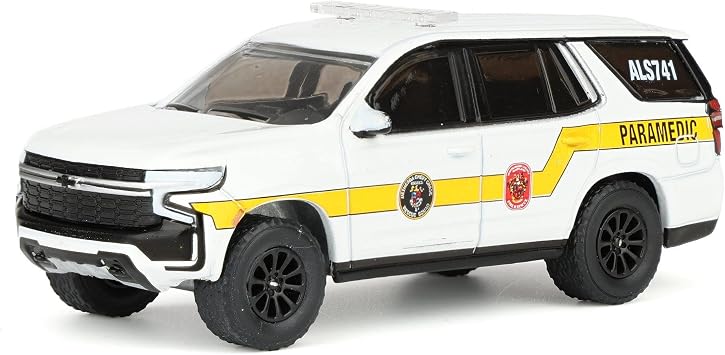 OBT Greenlight 1/64 2024 Chevrolet Tahoe, Bethesda, Maryland Bethesda-Chevy Chase Rescue Squad, Fire & Rescue Series 5, 67070-D