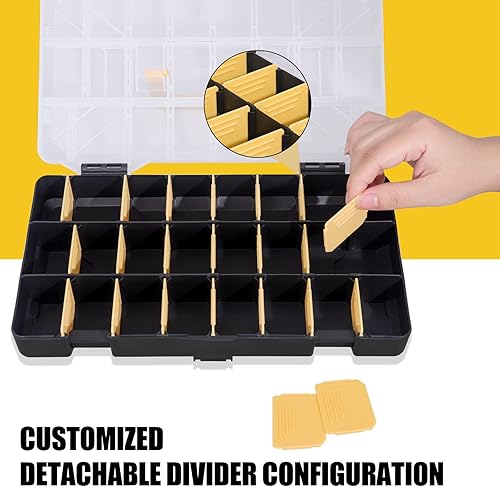 Miniatura 5 de Bonost Organizador de herramientas de 3 piezas con separadores de plástico extraíbles, organizadores de tornillos y almacenamiento para piezas