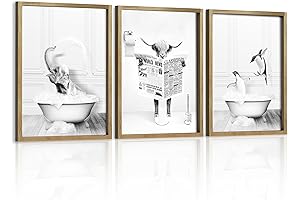 Set of 3 Rustic Vintage Style Animal Wall Art