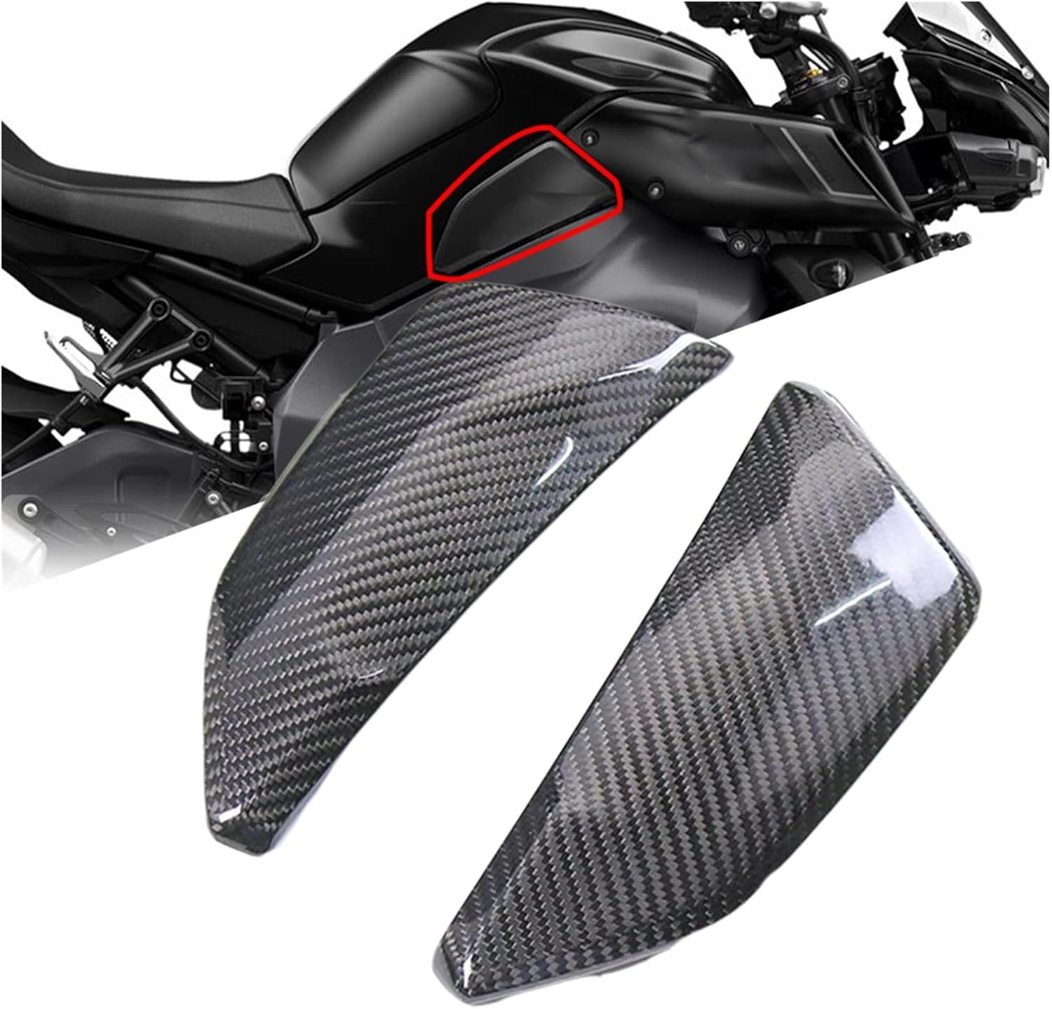 カーボンファイバータンクスモールサイドパネルカバーフェアリングと